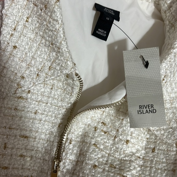 Classy Old Money Vibes River Island Mini Dress in Cream - Picture 6 of 7